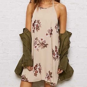 American Eagle tie halter mini dress